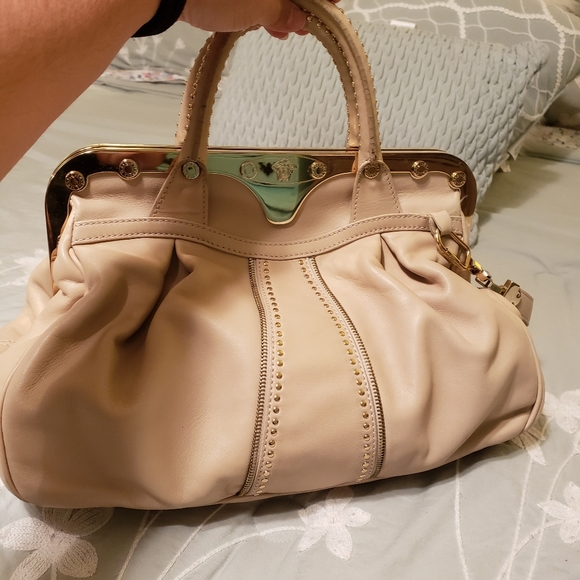 VERSACE Leather Studded Handle Bag - Picture 4 of 12